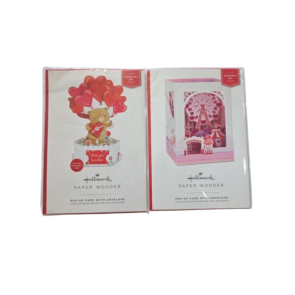 Hallmark Paper Wonder Lot Valentine's Bear Ferris Wheel Pop Up Card